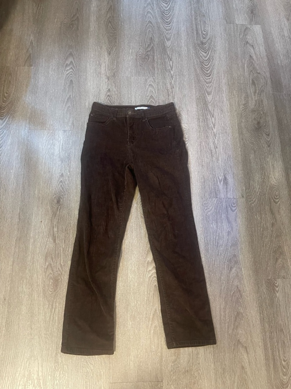 Bandolino Blue Womens Pants 6 Brown Straight Leg Mandie Chino Cotton Blend